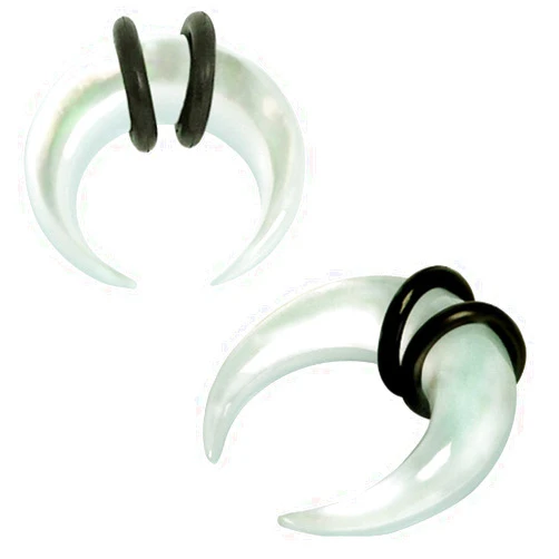 Pierced Owl - Organic Mother of Pearl Pincher Taper Plugs with O Rings, Sold as a Pair