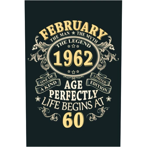 Ross Andrew Evans 60 Year Old Gift February 1962 Limited Edition 60th Birthday: Lined Paper notebook , 6x9, 120p
