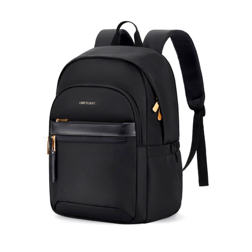 LIGHT FLIGHT Travel Backpack for Women, 15.6 Inch Stylish Laptop Backpack, Computer Bag for College Work Daily, Water-Resistant Casual Daypack with USB Port, Black