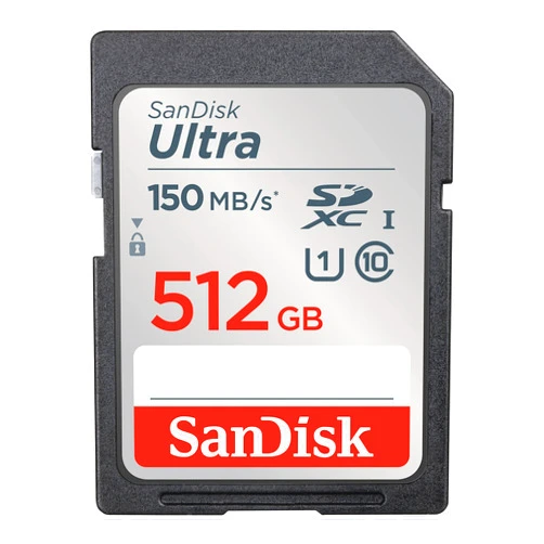 SanDisk 512GB Ultra SDXC UHS-I Memory Card - Up to 150MB/s, C10, U1, Full HD, SD Card - SDSDUNC-512G-GN6IN