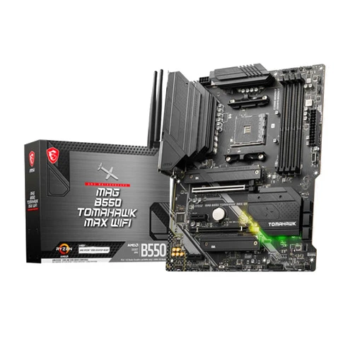 MSI MAG B550 Tomahawk MAX WiFi Gaming Motherboard (AMD Ryzen 5000 Series, AM4, DDR4, PCIe 4.0, SATA 6Gb/s, M.2, USB 3.2 Gen 2, HDMI/DP, Wi-Fi 6E, Bluetooth 5.2, 2.5Gbps LAN, ATX)
