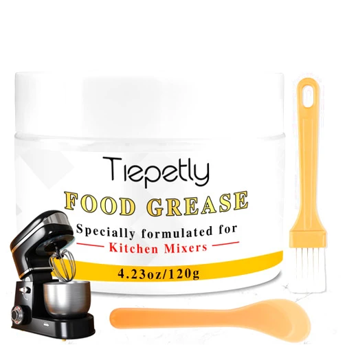 Tiepetly 4.23 Oz Food Grade Grease for Kitchen Aid Stand Mixer, Universally for Kitchen Stand Mixer, Mixer Gear Attachments, with Stick and Brush(120g)