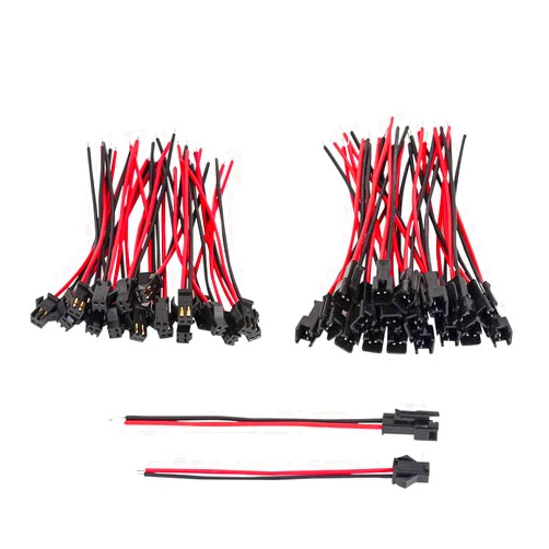 GTIWUNG 22 AWG JST SM 2 Pin Plug Male and Female Connector Adapter with 135 mm Electrical Cable Wire for 3528 5050 LED Light Strip, 20 Pairs