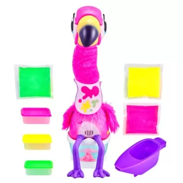 Little Live Pets Gotta Go Flamingo Value Pack: Sherbet | Interactive Plush Toy That Eats, Sings, Dances, Poops and Talks. Bonus Food, Containers and Bib. Batteries Included. for Kids Ages 4+.