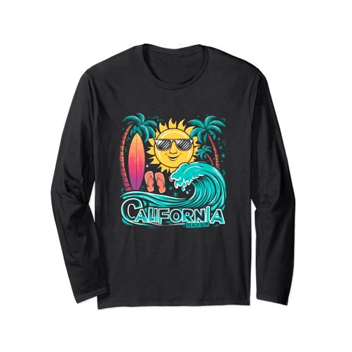 MNBOBS California Beach Bum Long Sleeve T-Shirt