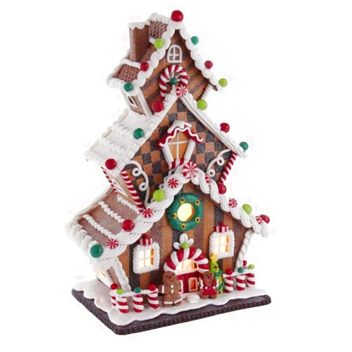 Kurt S. Adler 13-Inch Gingerbread Cookie 3-Layered LED House (GBJ0016)