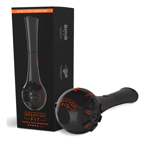 Breather Fit The Breather Fit - Lung Trainer for Athletes - Portable Breathing Exercise Device for Lungs - Respiratory Muscle Strengthener - Lung Exerciser Device - Breath Trainer - Coaching App Included