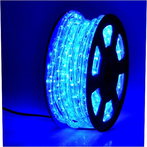 DINGFU 50ft 360 LED Waterproof Rope Lights,110V Connectable Indoor Outdoor Blue Rope Lights for Deck, Patio, Pool, Camping, Bedroom Decor, Landscape Lighting and More (Blue)