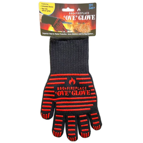 Ove Glove BBQ Superior Heat & Flame Protection- Extended Wrist for Additional Safety- Outdoor Cooking, Grilling, Barbeque