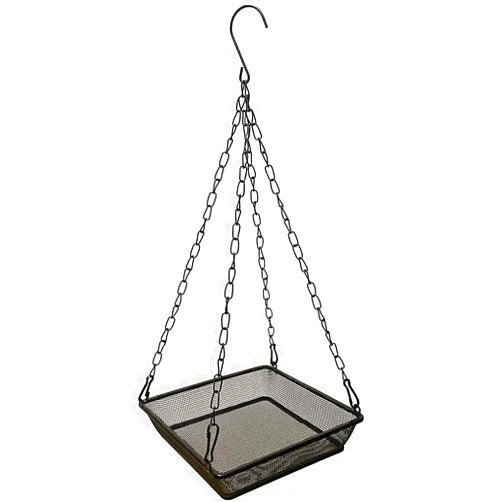 WOWARE Hanging Bird Feeder Tray Platform Metal Mesh Seed Tray for Bird Feeding Outdoor Garden Decoration for Wild Backyard Attracting Birds