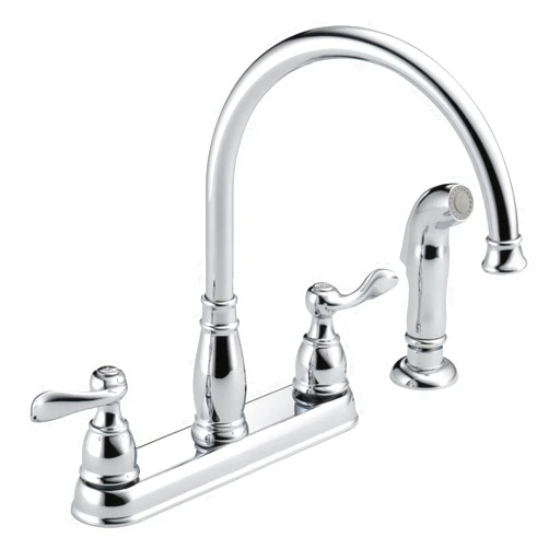 Delta Faucet Windemere 2-Handle Kitchen Sink Faucet with Side Sprayer in Matching Finish, Chrome 21996LF