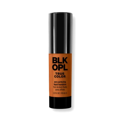 Black Opal BLK/OPL TRUE COLOR Pore Perfecting Liquid Foundation, Warm Almond — enriched with Vitamins C & E, paraben-free, fragrance-free, cruelty-free
