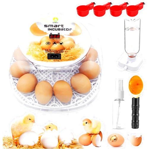 Viowey Incubators for Hatching Eggs, 12-24 Egg Incubator with Automatic Egg Turning and Humidity Control, Automatic Water Adding, LED Egg Candler, for Hatching Chickens, Duck, Quail, Goose Eggs (White)