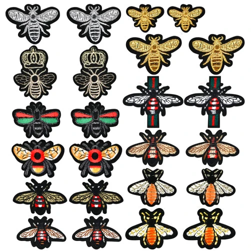 PGMJ 24 Pieces Cute Insect Patches Applique Sew Iron on Embroidered Sewing Iron on Bees Patches Sewing Patch Bags Jackets Jeans Clothes Caps (K27_1)