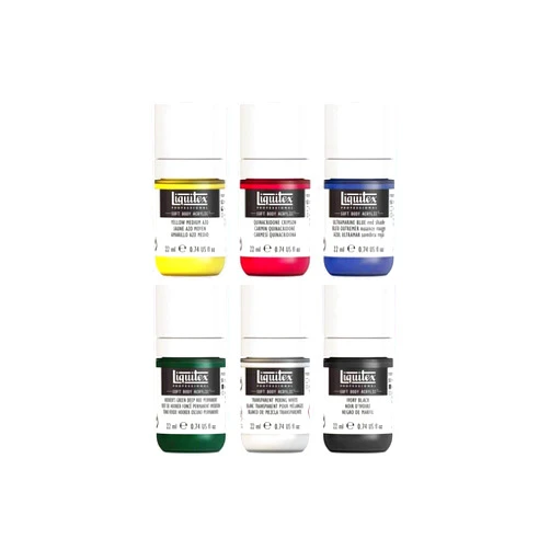 Liquitex Professional Soft Body Acrylic Paint, 6 x 22ml (0.74-oz), Mixing Set