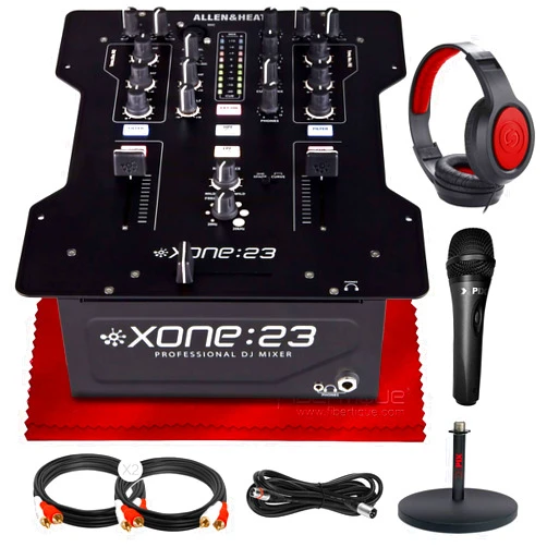 PS Allen & Heath Xone:23 2 Channel DJ Mixer + Headphones + Premium Accessory Bundle
