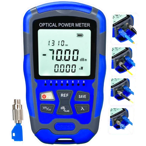 SAIVXIAN A-M70 Fiber Optic Cable Tester Portable -70~+10dbm Optical Fiber Power Meter FC/SC/ST Interface Fiber Tester Built-in 30KM Visual Fault Locator (OPM&VFL) with LC Adapter and RJ45 Tester