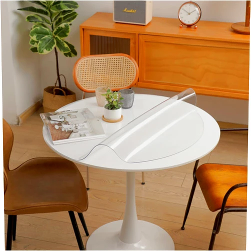Eralove Round 40 Inch Clear PVC Table Cover Protector Vinyl Waterproof Plastic Tablecloth Anti-hot Table Mat Thickness 1.5mm Transparent Tablecloths (Dia.40 Inches, 1.5mm)