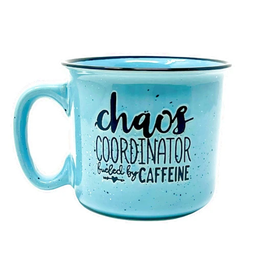 Brooke & Jess Designs Cute Funny Large 15 oz Coffee Mug for Women - Chaos Coordinator Fueled By Caffeine - Unique Fun Gifts for Her, Mom, Sister, Teacher, Coworkers - Handmade Coffee Cups & Mugs with Quotes
