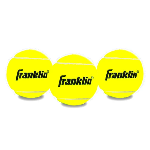 Franklin Sports Pressureless Tennis Balls - Official Size Low Pressure Tennis Balls - Great for Training + Practice - Low Bounce Tennis Balls - All Court Surface Tennis Balls - Carry Bag Included