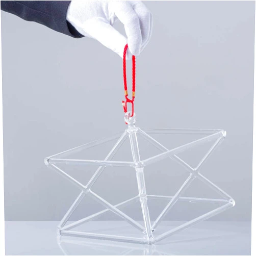 YongFeiCryatal 7 Inch Chakra Optically Clear Quartz Crystal Singing Merkaba Pyramid Healing Musical Instrument For Gift