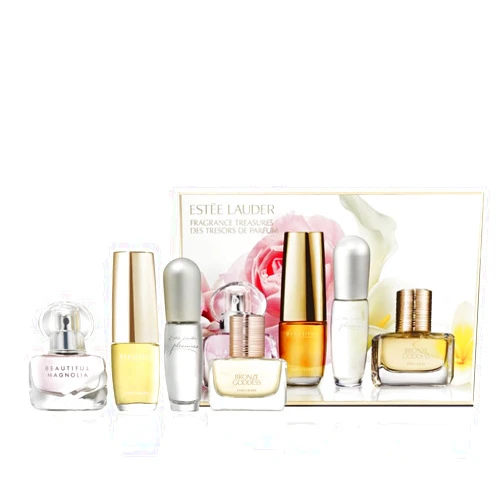Estée Lauder Fragrance Treasures Travel Size Perfume Gift Set | Includes Beautiful Magnolia, Bronze Goddess, Beautiful & Pleasures | Perfumes for Women