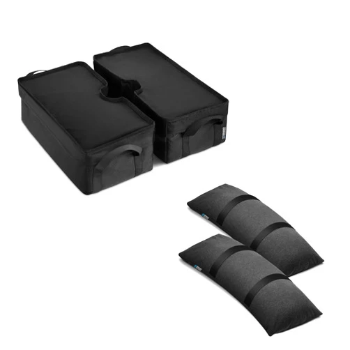 Rhino BaseMate Rhino Detachable Square Umbrella Base Weight + 2 Outdoor Fillable Arched Sandbags Umbrella Stand Fits Any Offset, Cantilever & Any Outdoor Patio Umbrella Stand for Outdoor Garden