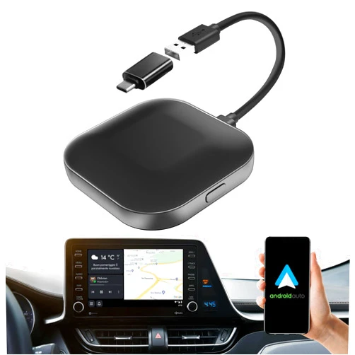 HESHS Wireless Android Auto Car Adapter, Android Auto Faster Connection Online Update, Android Auto Wireless Dongle for Android 11+ & Most OEM Wired AA Cars