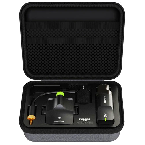 NUX B-6 Saxophone Wireless System with Charging Case,Operation Range of 20 Meters,High-Resolution 24- bit/44.1kHz Audio,2.4GHz Wireless Saxophone Microphone