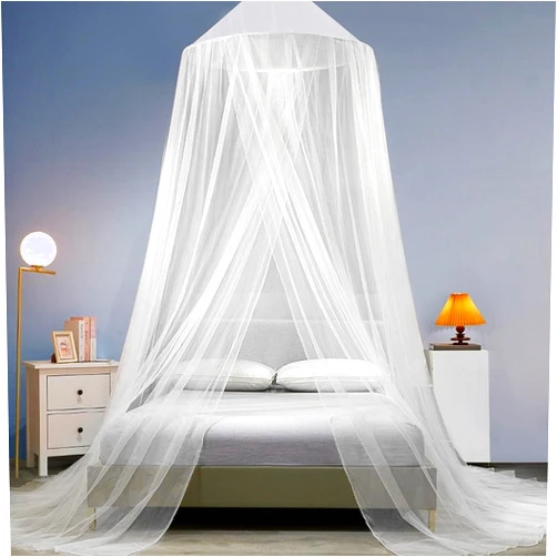 dix-rainbow Mosquito Net Bed Canopy,Elegant King/Queen Size Canopy Bed Curtains for Girls,Stylish Dome Mosquito Netting Bed Tent, Decor for Baby Cribs, Kid Beds, and Adult Beds（White）