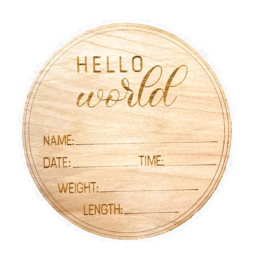 2OWLS Baby Birth Announcement Disc, Baby Birth Stat Plaque, SIZE 6