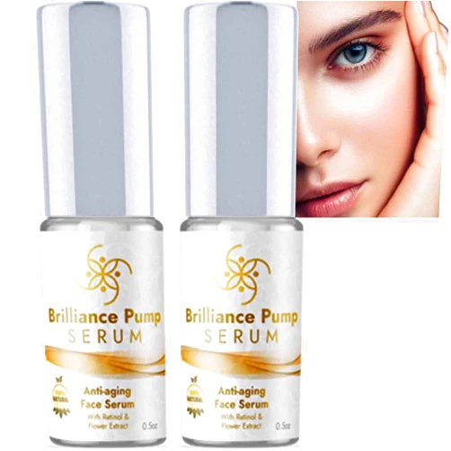 SAJJ Brilliance Pump Serum, Brilliance Pump Serum Anti Aging Face Serum, Age Defying Eye Serum, Brilliance Collagen Serum, Reduce Fine Lines and Wrinkles for All Skin Types
