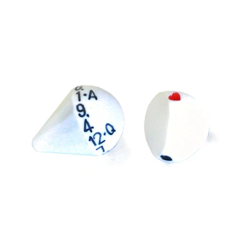 The Dice Lab Roll a Card Pair of Dice (13-sided d13 & 4-sided d4, Plastic, Dodecahedron, Number, Teen, Adult)
