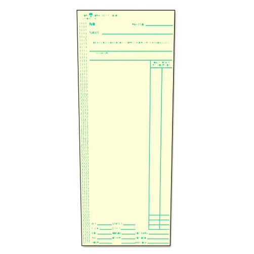 TOPS 1261 Acroprint/Amano/Cincinnati/Lathem Time Card, Weekly, 3 3/8 x 8 1/4, 500/Box