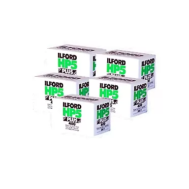 Ilford Five Pack of Ilford HP5 Plus 35mm Black & White Negative Film, 36 Exp