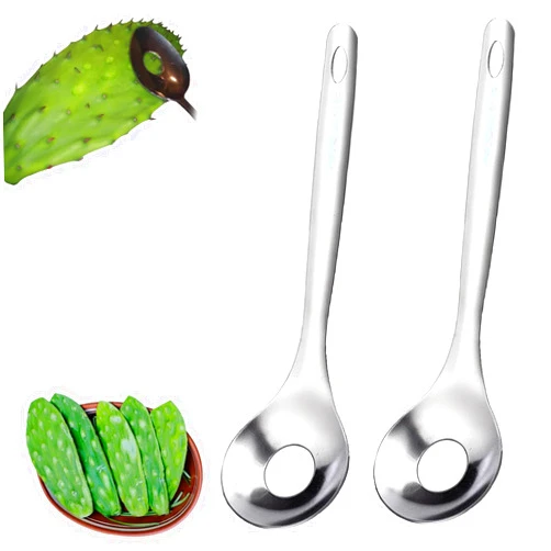 Konenbra Cuchara Peladora De Nopales - Pelador De Nopales, Cactus Peeler Spoon, Cuchara Pela Nopales, Pelador De Nopales Cuchara, Pelador De Nopales En Forma De Cuchara, Cuchara Pelador De Nopales (2PC)