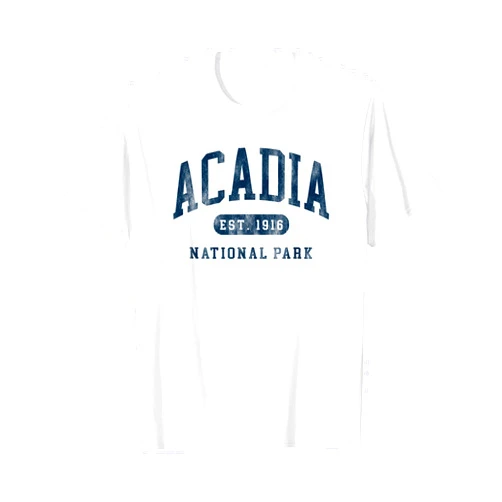 Vintage Acadia National Park Retro Souvenir Shirts Retro Acadia National Park Maine Est 1916 Mens Womens Hiking T-Shirt