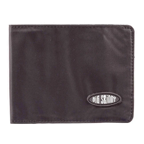 Big Skinny Men's Slimline Bi-Fold Slim Wallet, Holds Up to 25 Cards, Black