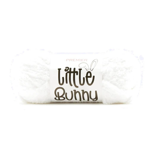 Premier Yarns Little Bunny Yarn, Bulky Weight Plush Knitting and Crocheting Yarn, 100% Polyester, White, 3.5 oz, 109 yards