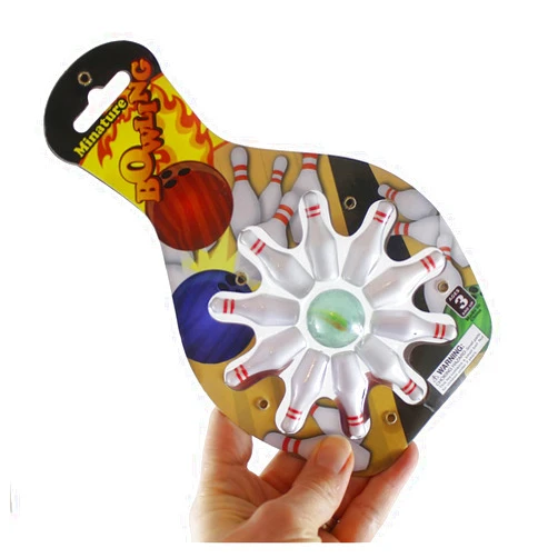 Curious Minds Busy Bags Bulk - 12 Mini Bowling Games - Marble and Pins Game - Small Novelty Toy - Indoor Desk Toy Functional Fun Party Favor (1 Dozen)