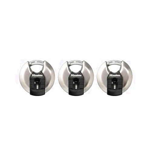Magnum Master Lock M40XTRIHCSEC Magnum 2-3/4-Inch Shrouded Disc Padlock (3-Pack)
