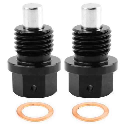 HKZTUY 1Pack M14 X 1.5mm Magnetic Oil Drain Plug with Crush Washer Gasket Seal Ring, Automotive Replacement Engine Oil Drain Plugs Fit for Most Vehicles, Oil Drain Plug Sump Drain Nut Bolt