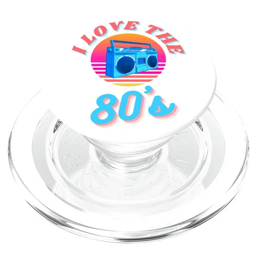 Eighties Afterglow Co. I Love The 80's Retro Vintage Boombox Ready for 80s Party PopSockets PopGrip for MagSafe