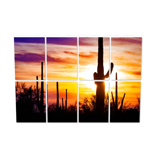 AT5ZR4PD Acoustical Soundproof Wall Panels Saguaro Cactus Desert Sunset Self-Adhesive Art Acoustic Panels Reduce Room Echo Reverberation Acoustic Treatment Wall Decor, 8 Pack