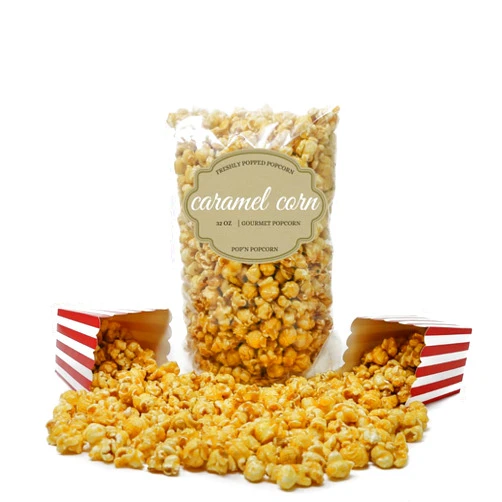 Pop'N Popcorn Pop’N Popcorn Caramel Corn Popcorn - 32 oz Sweet Caramelized Flavored Pop Corn Snacks for Movie Night or House Party - Freshly-Popped and Comes in a Resealable Bag