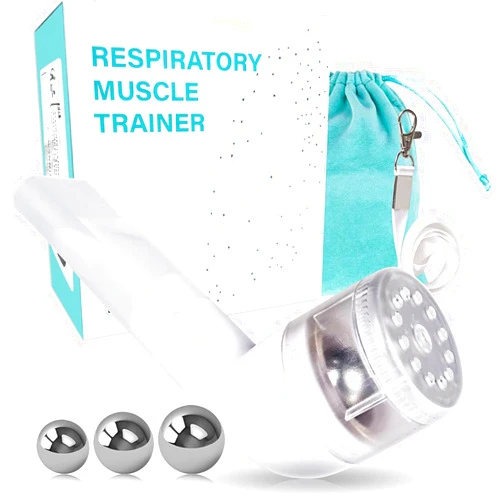 BOKANG Breathing Trainer, Breathing Exercise Device for Lungs, Flutter Valve Clearing Device, Mucus Removal with Lanyard and Storage Bag