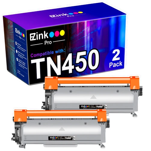 E-Z Ink Pro TN450 Comaptible Toner Cartridge Replacement for Brother TN-450 TN420 TN-420 Black to use with HL-2270DW HL-2280DW HL-2230 HL2240 MFC-7360N MFC-7860DW DCP-7065DN (2 Pack)