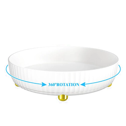 ARSTPEOE Bathroom Organizers and Storage - 360° Rotating Storage Tray, Lazy Susan Organizer, Cosmetics and Perfume Organizer, Desktop Storage Tray for Cosmetics and Skincare Products, White