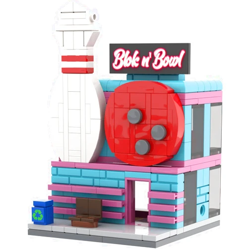 Brick Loot Exclusive Mini City Bowling Alley Custom Designed 228 pcs Model Compatible with Major Block Brands Fun and Creative Boys and Girls Building Set