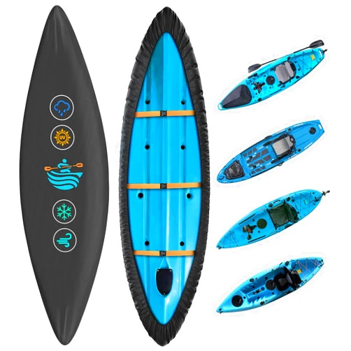 SILIVN Kayak Cover,420D Kayak Canoe Cover for Outdoor Storage Heavy Duty & Waterproof, Fade-Resistant, Fits Canoe, Paddle Board, SUP, and Kayak Boat